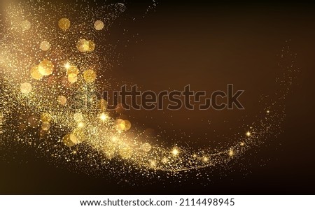 Abstract shiny color gold wave design element Imagine de stoc © 