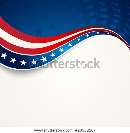 Patriotic wave background. USA flag. Independence Day banner.