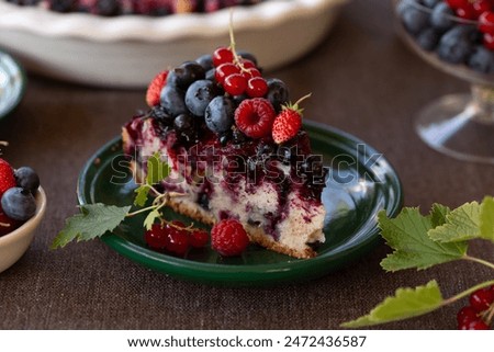 Image, Stock Photo Strawberry cake with mixed flour