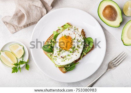 Similar – Image, Stock Photo Fried eggs with green asparagus. Fast lunch ideas, healthy breakfast, summer food.