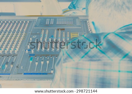 X ray sound technician in recording studio