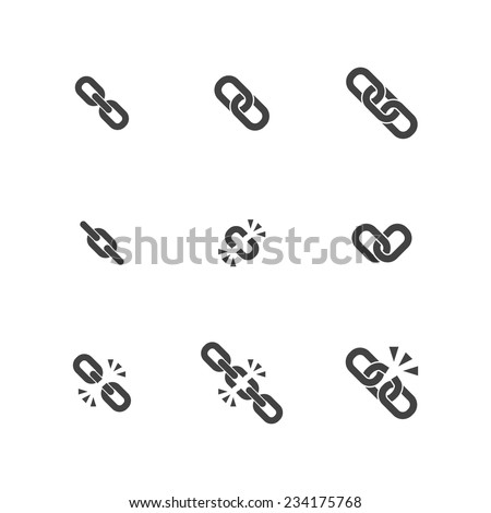 Chain Flat Icon Collection. Chain Link Symbol