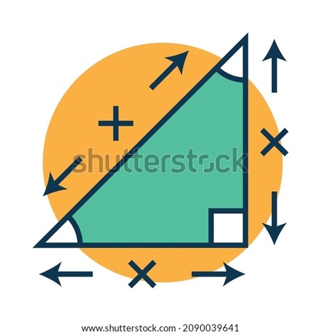 Direction Triangles Color Fill Vector Icon

