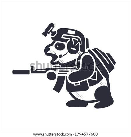 illustration of a tactical panda. Can be used as a sticker, badge or mascot.