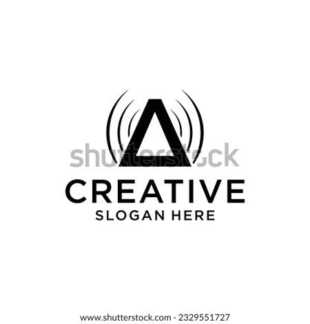 Delta signal waves logo design template