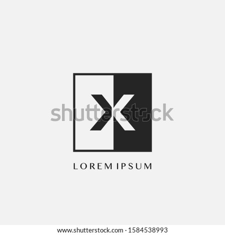 Simple Letter X Square Polygon Geometric logo. Monogram color letter logo with square polygon geometric vector design concept.