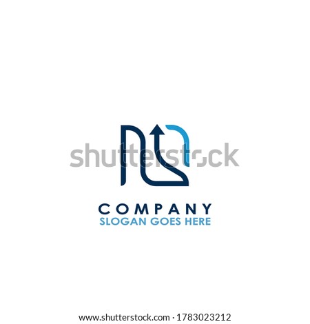 Square Arrow Chart  NS Letter Logo design of chart  with arrow for business, finance and company identity Stock fotó © 