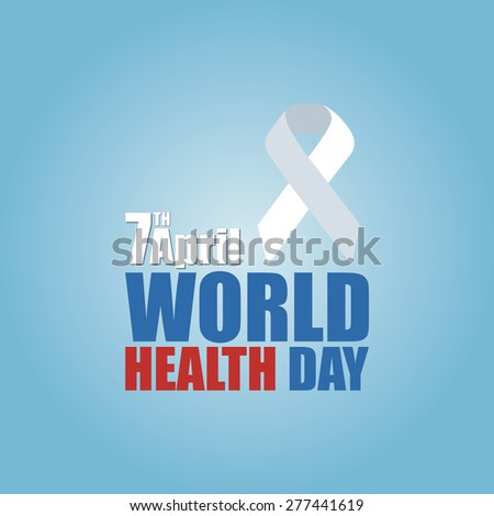 Colored background with text and elements for world health day. Vector illustration