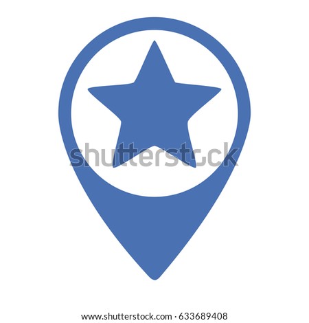 Isolated map pin with a star shape, Vector illustration