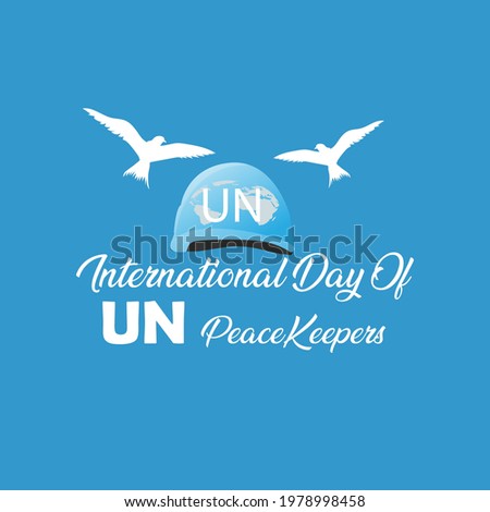 international day of UN peacekeepers web banner design. illustration vector