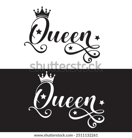 Graffiti Slogan of Queen, Urban street graffiti style. Slogan of Queen with splash effect and drops. Concept of feminism, women's rights. Print for graphic tee, sweatshirt