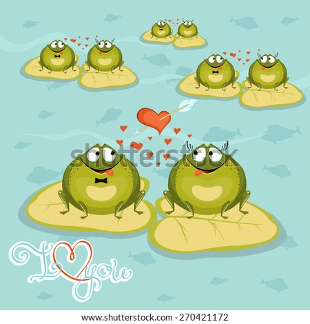 A couple in love, Lovers frogs. Love frogs.