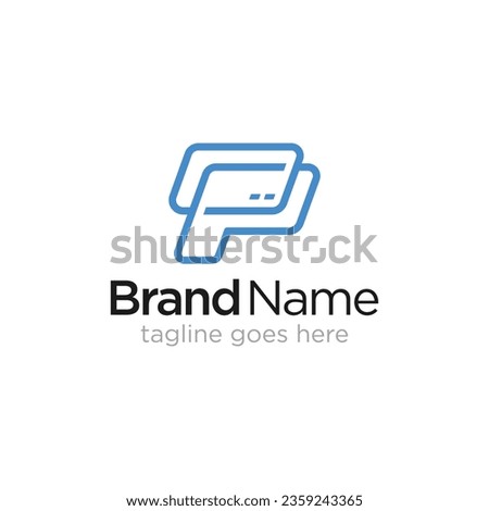 Initial letter P and Card logo concept, payment, technology, pay, payment gateway logo