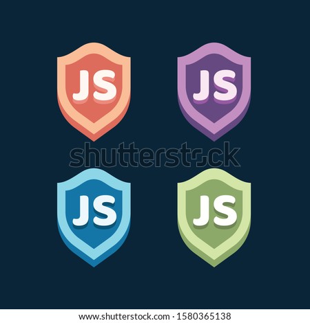 Collection of Colorful Frontend Vector Shield Badges - JavaScript