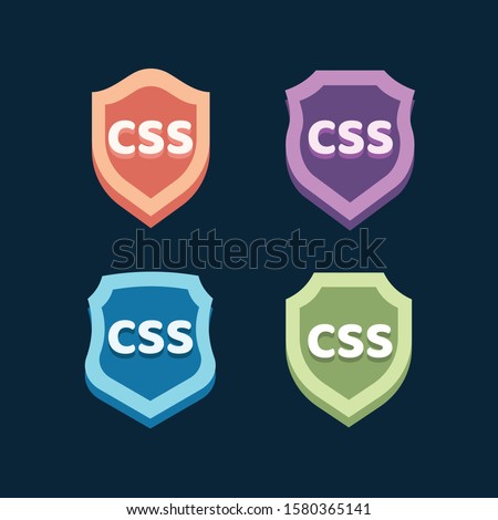 Collection of Colorful Frontend Vector Shield Badges - CSS