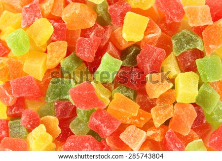 Abstract view of the candied fruit (dried pineapple)
