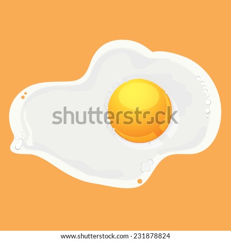 A Single Fried Egg Cartoon. Stock Vector 231878824 : Shutterstock