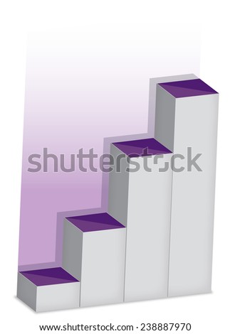 Purple and grey bar chart. A purple and grey simple bar chart charting progress upwards.
