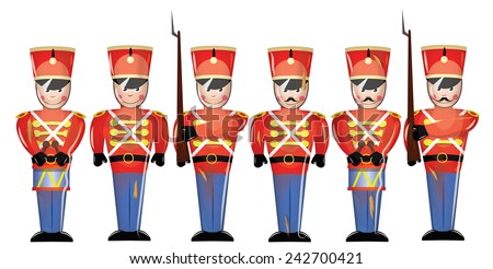 Vintage Cartoon Tin Soldiers.Severn Cartoon Tin French Soldiers ...