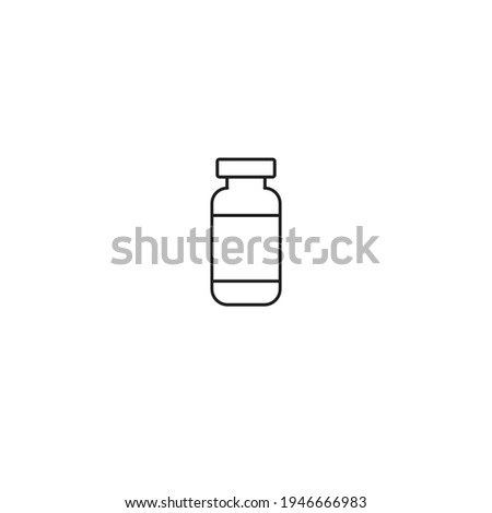 Vaccine vial icon vector , outline design