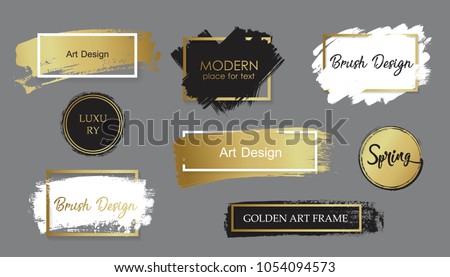 	
Vector black paint, ink brush stroke, brush, line or texture. Texture artistic design element, box, frame or background for text. 