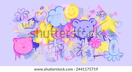 Image, Stock Photo Cat in a flower meadow