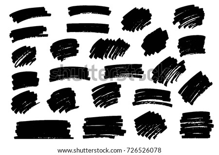 Vector black paint, ink brush stroke, brush, line or texture, mark, marker or highlighter design element. Background for text. 