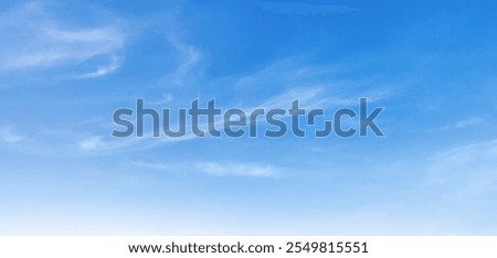 Similar – Image, Stock Photo Blue sky and clouds as peaceful idyllic cloudscape with two distant birds flying high. Freedom concept. Beautiful blue sky backgrounds with clouds highlighted with sunset light.