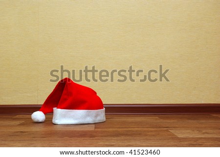 Santa's hat on the floor.