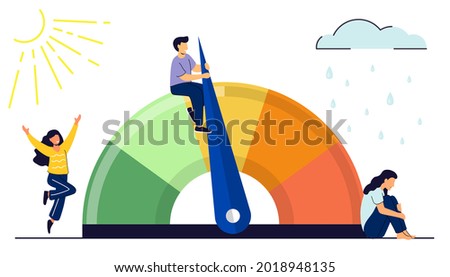 Stress level reduced with problem and pressure solving Emotional overload scene Concept of emotional overload, stress level, burnout, increased productivity, tiring, boring, positive, frustration
