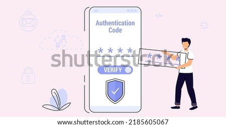 OTP authentication Secure Verification One-time password for secure transaction on digital payment Vector illustration OTP and Bank Details concept 2-Step authentication mobile applications