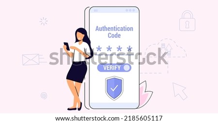 OTP authentication Secure Verification One-time password for secure transaction on digital payment Vector illustration OTP and Bank Details concept 2-Step authentication mobile applications