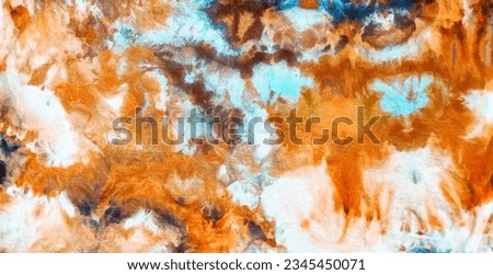 Tie dye background Geometric tradition pattern texture Vector illustration Shibori Abstract batik brush repeat fabric pattern creativity design Hand ornamental painted Bright orange and blue