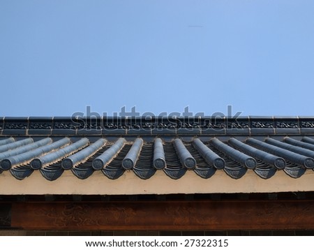 Traditional roof of ancient Chinese building.