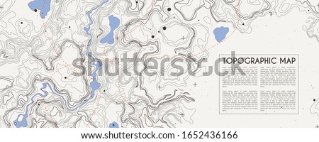 Abstract topographic map background. Topo backdrop lines, contour, geographic grid. Vector illustration with place for text