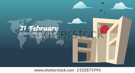 International Mother Language Day vector design concept. 21 February is observed worldwide as the mother language day. The design reflects the Shaheed Minar, the national martyr's monument of Bangladesh.