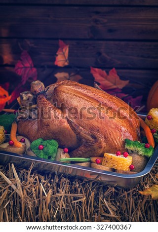 Roasted Thanksgiving Turkey with Side Dishes