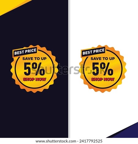 5 percent Sale tags set vector badges template