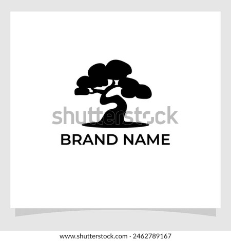 Bonsai logo design vector illustration Premium EPS 10