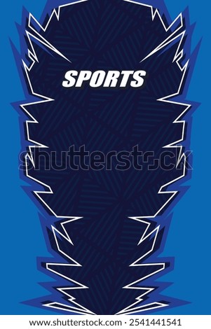 Sport jersey design template sharp line and polka pattern for football soccer, running, esports, decal car, sticker vector EPS 10