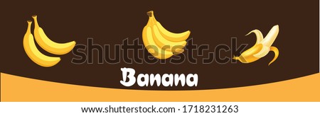bananas on Coloring background. banana grapes, yellow banana, bananas, bananas isolated, Bunch of ripe, yellow bananas, fruits isolated. banana tree green, vector of , Set of banana