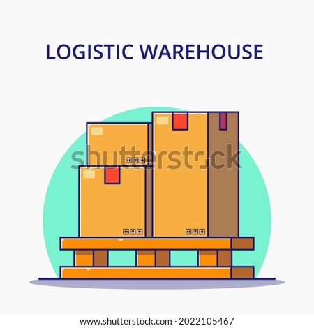 Logistic Warehouse Stacking Cartoon Vector Illustration. Logistics Icon Concept Isolated.