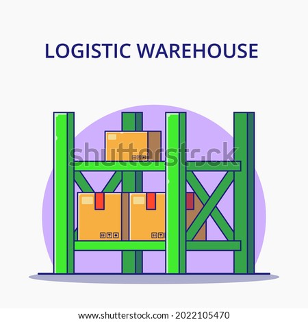 Logistic Warehouse Stacking Cartoon Vector Illustration. Logistics Icon Concept Isolated.