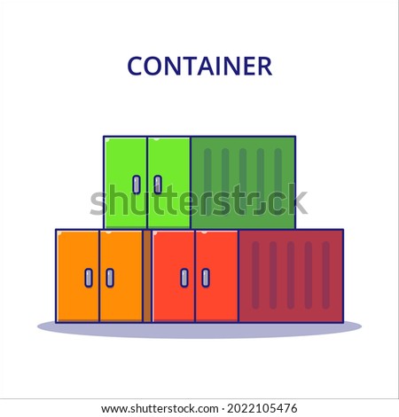 Logistic Container Cartoon Vector Illustration. Logistics Icon Concept Isolated.