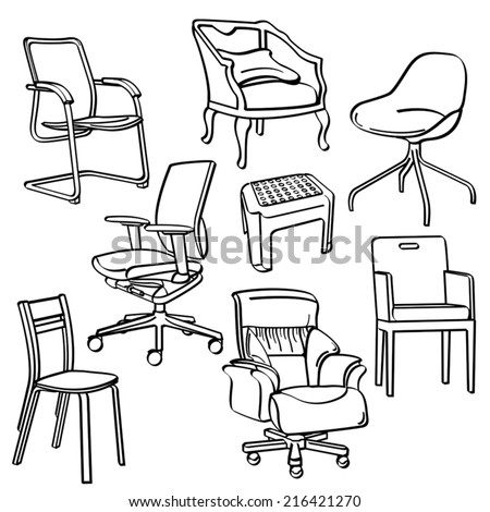 Chairs Collection Stock Vector 216421270 : Shutterstock