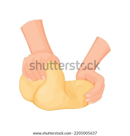 Similar – Image, Stock Photo A dough is kneaded on a kitchen table and dusted with flour