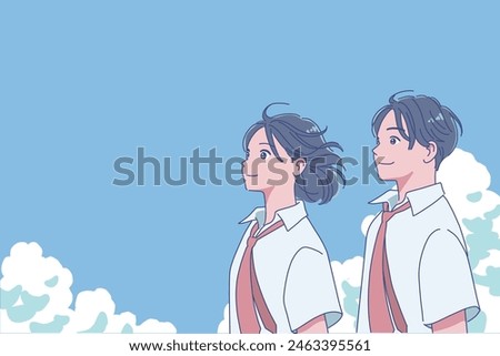 A smiling male and female student who is motivated towards summer