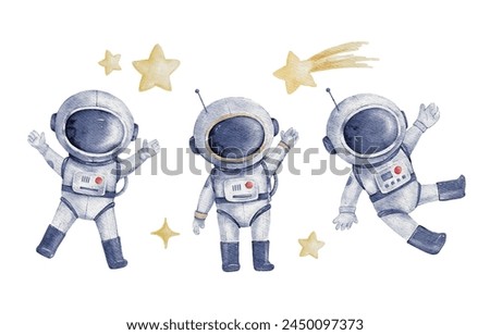 Watercolor Cute Little Astronaut Collection