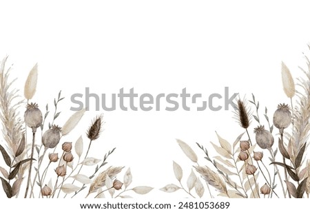 Similar – Image, Stock Photo dried flowers isolated on white wooden table