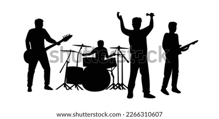 group band silhouette design. music concert vector illustration.